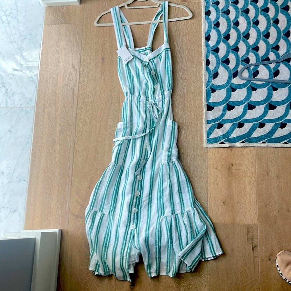 New with tags rails striped sun dress green and white size XS